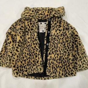 Cherokee little girl cheetah print soft jacket